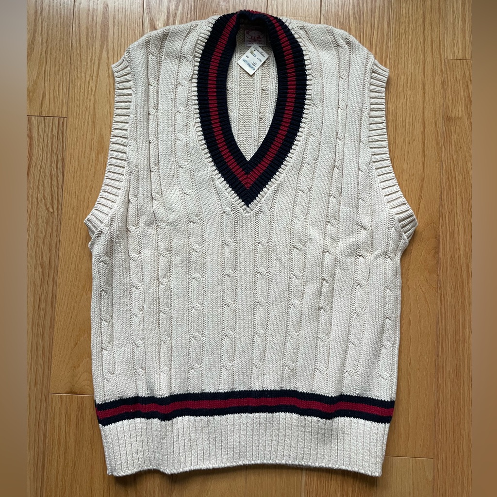 Brand New Brooks Brothers Cable Knit Tennis Sweater Vest
